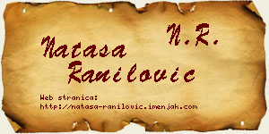 Nataša Ranilović vizit kartica